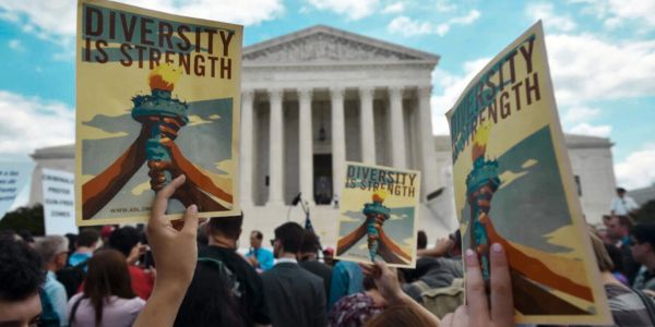 Protesters rally against Trump travel ban in New York, June 2025
