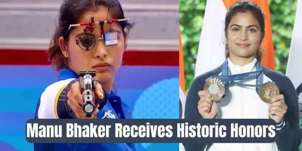 Manu Bhaker Receives Historic Honors for Paris Olympic Double Bronze 1 Manu Bhaker Receives Historic Honors for Paris Olympic Double Bronze