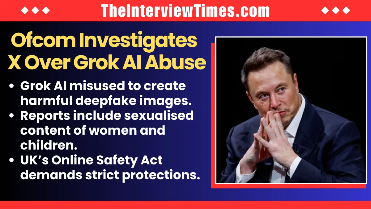 UK’s Ofcom Launches Investigation into Elon Musk’s X Over Grok AI Deepfake Abuse
