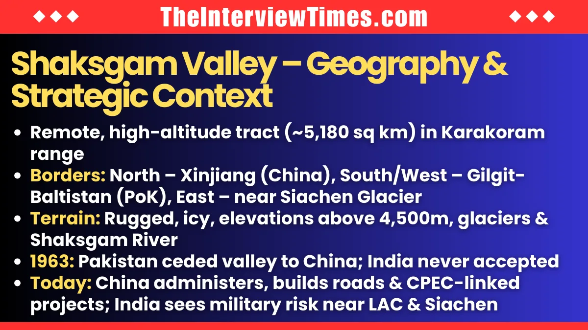 India-China Diplomatic Clash Over Shaksgam Valley