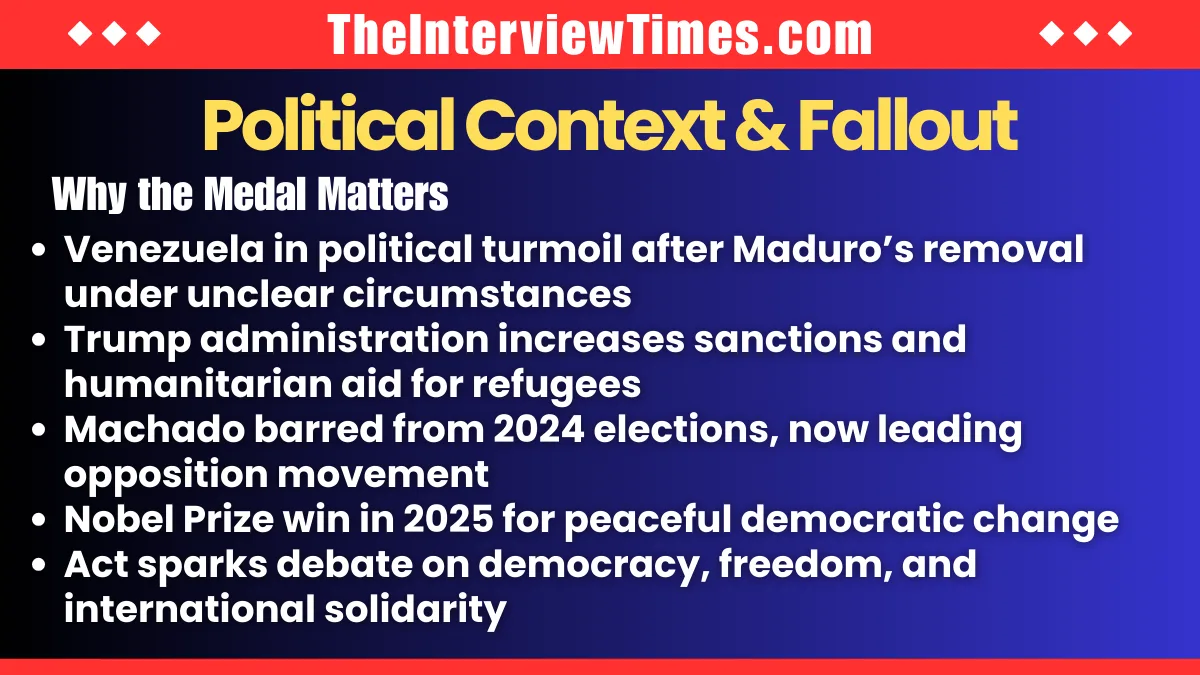 Venezuelan Opposition Leader Maria Corina Machado Gifts Nobel Medal to Donald Trump