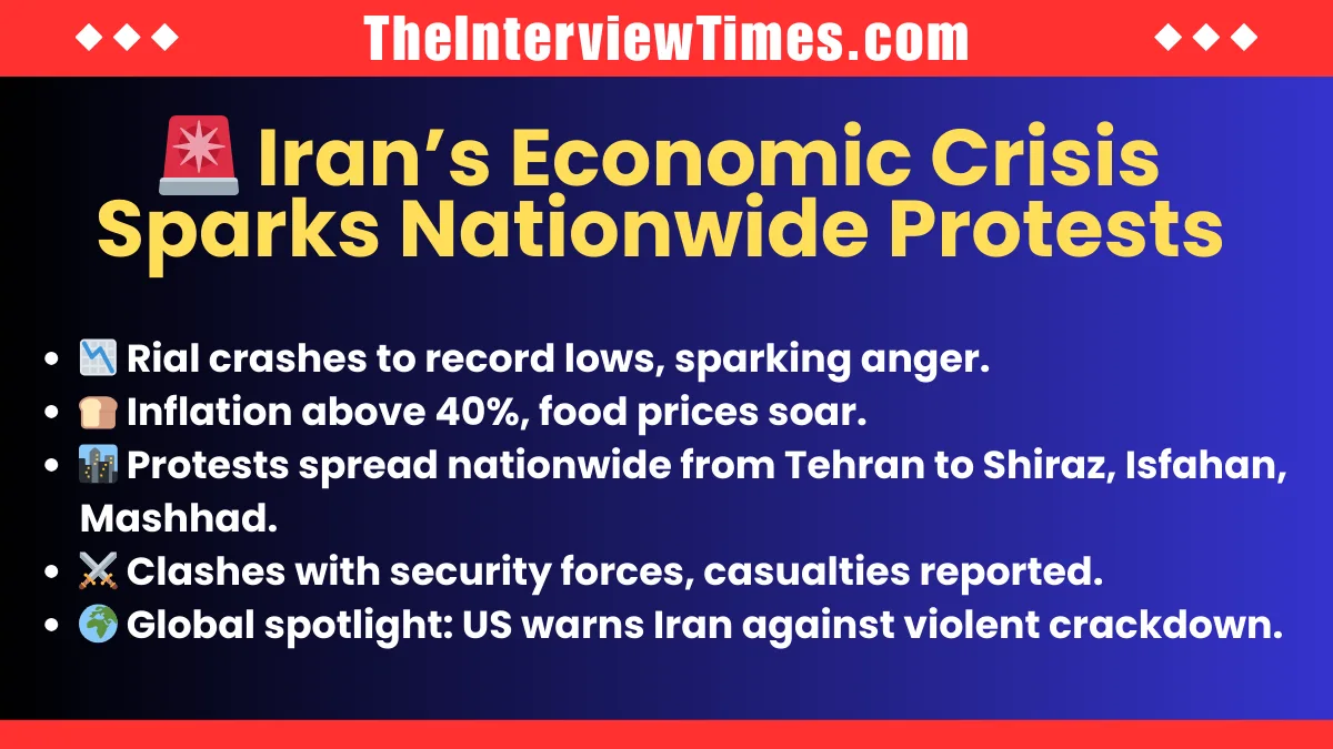 Iran Faces Widespread Protests Amid Severe Economic Crisis