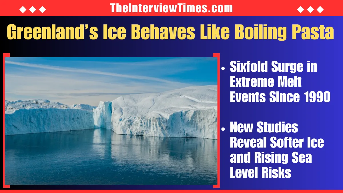 Greenland Ice Sheet Churns Like Boiling Pasta Amid Sixfold Surge in Extreme Melt Events
