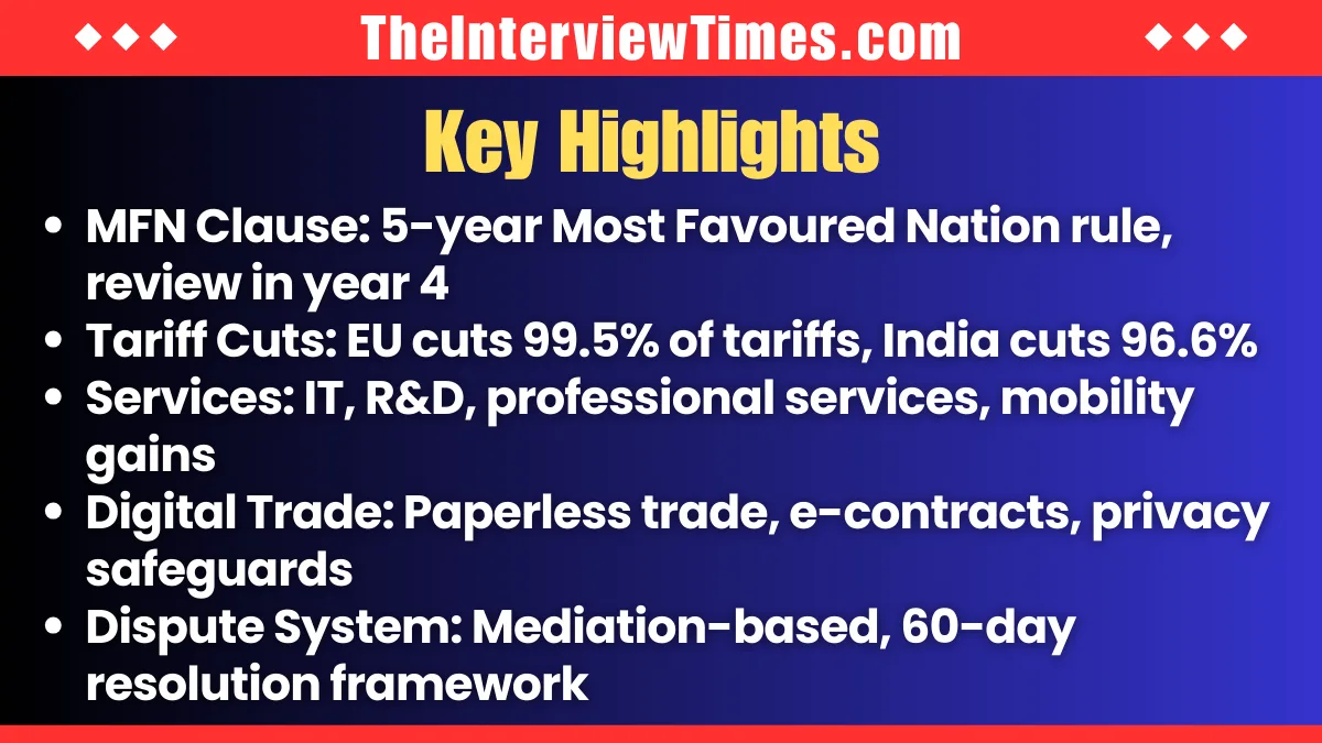 India EU FTA 2026: Draft Reveals 5 Year MFN Clause in ‘Mother of All Deals’ 2 India EU FTA 2026: Draft Reveals 5 Year MFN Clause in ‘Mother of All Deals’