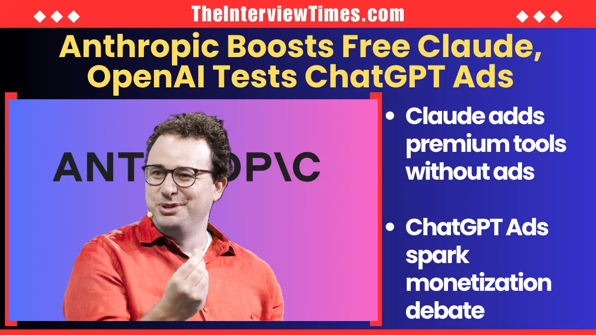 Anthropic Upgrades Free Claude as OpenAI Rolls Out ChatGPT Ads in AI Showdown