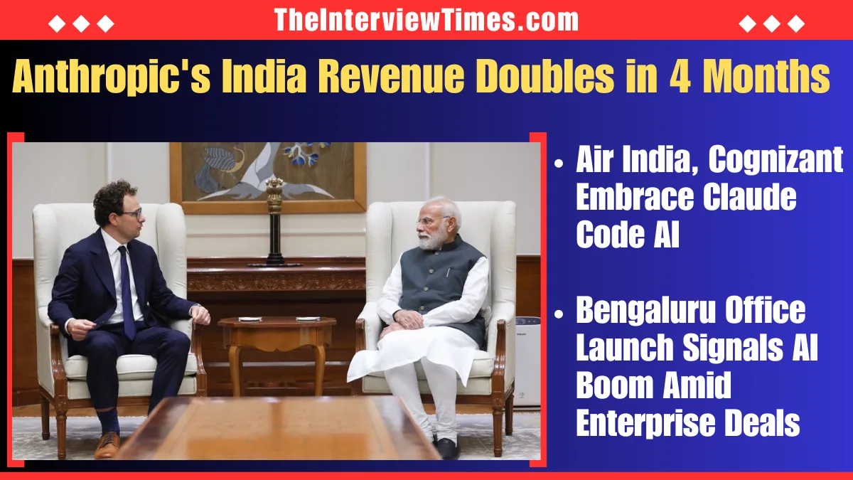 TheInterviewTimes.com Home Page 1 Anthropic’s India Revenue Doubles in 4 Months as Air India, Cognizant Embrace Claude Code AI