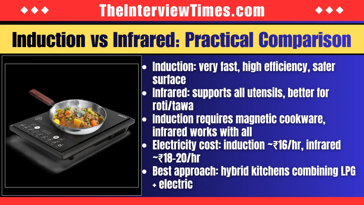Induction vs Infrared Cooktops: Which Is Better for Indian Kitchens Without LPG 4 Induction vs Infrared Cooktops: Which Is Better for Indian Kitchens Without LPG