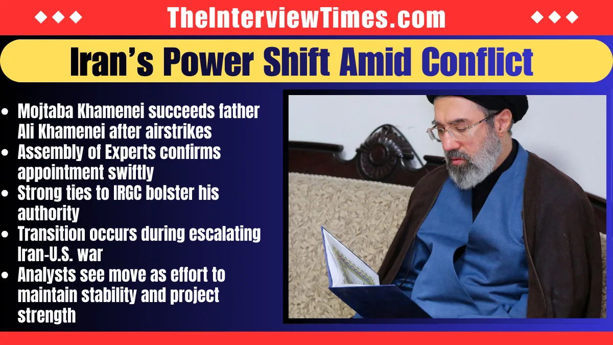 Mojtaba Khamenei new Iran Supreme Leader delivering first speech amid Strait of Hormuz oil crisis 2026